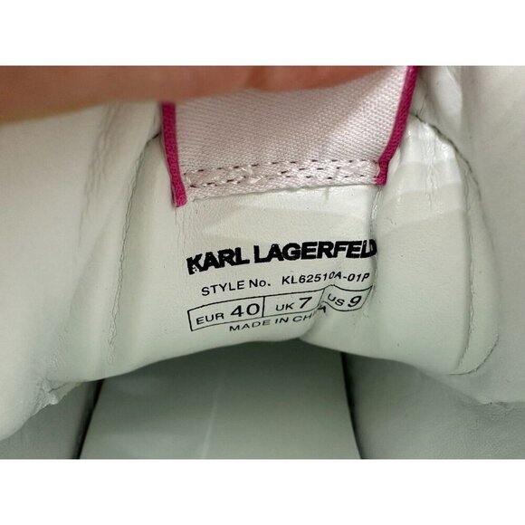 NIB Karl Lagerfeld Women Sneakers kapri Signia Leather KL62510A US 9 HTF - Picture 11 of 16